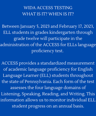  ESL Access Testing Information